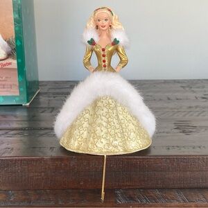 Vintage Happy Holidays BARBIE Stocking Holder 1995 Mattel Hallmark Cards